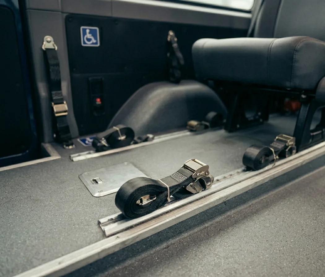 Accessible Vehicles comfort detail — seats, USB ports and amenities