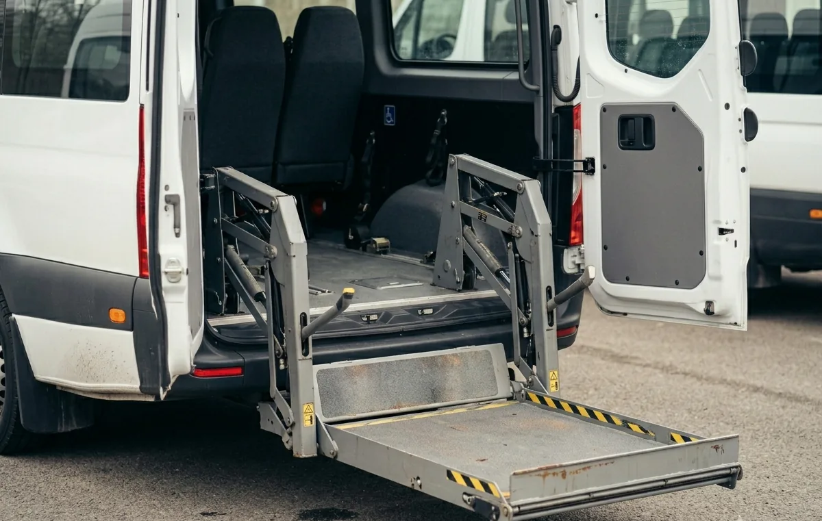 Accessible Vehicles luggage compartment with suitcases loaded