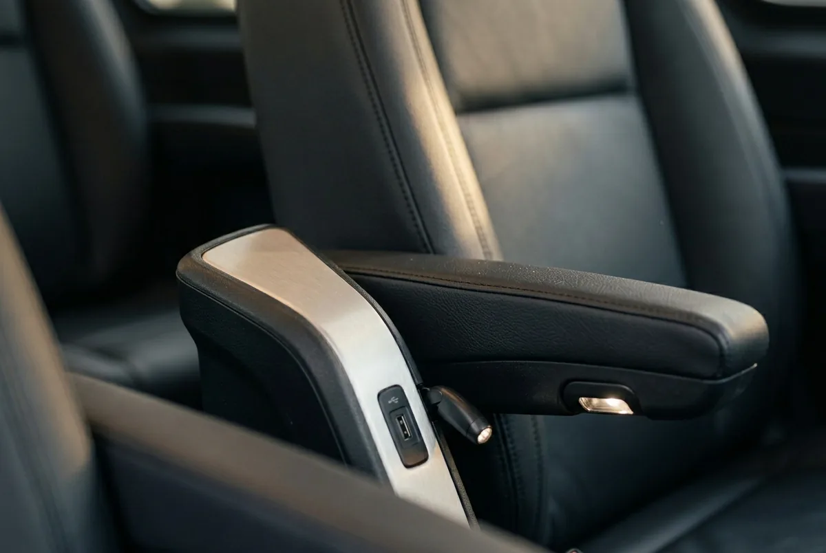 Sprinter Van comfort detail — seats, USB ports and amenities