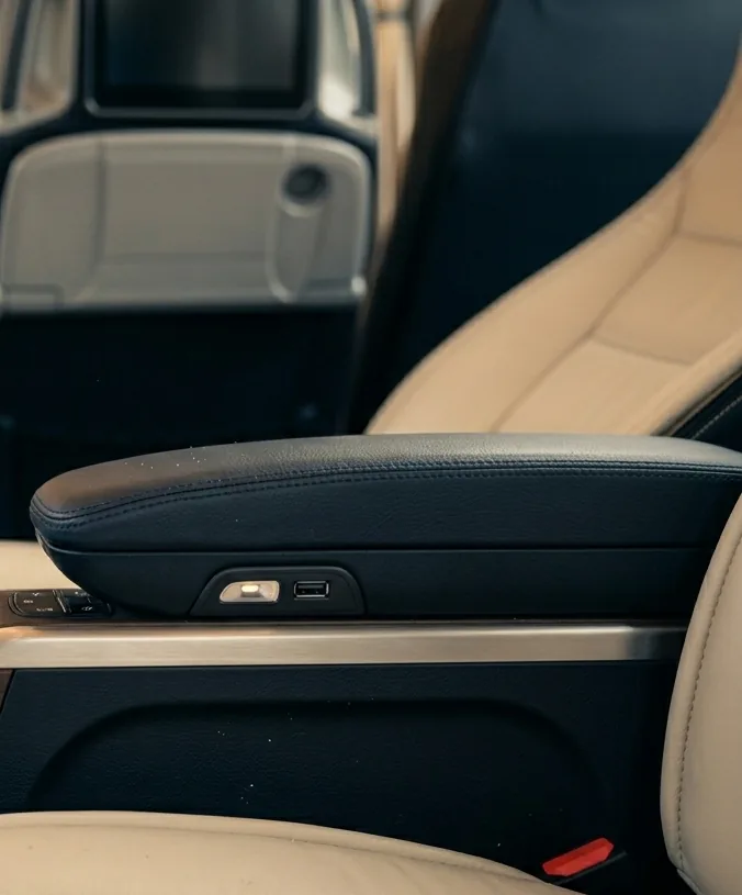 VIP Coach comfort detail — seats, USB ports and amenities